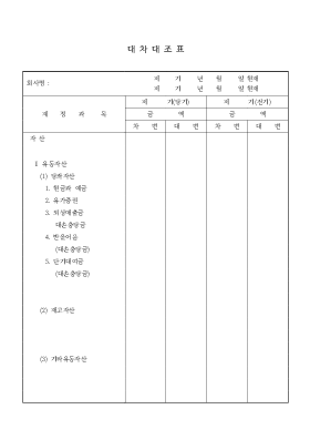 대차대조표2